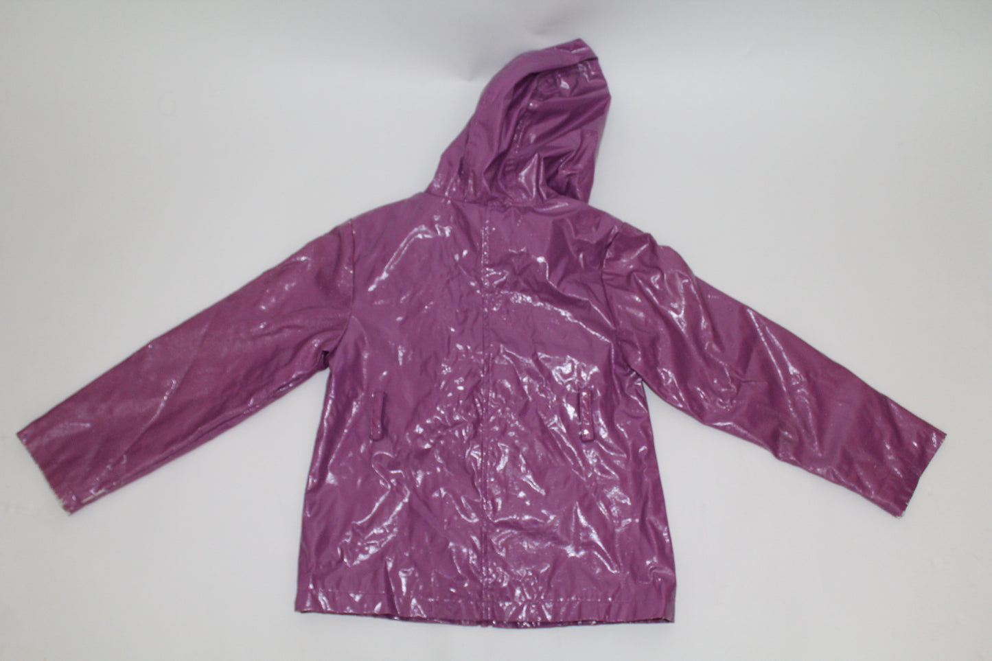 Girls’ Cherokee Purple Glossy Rain Jacket – Size Medium