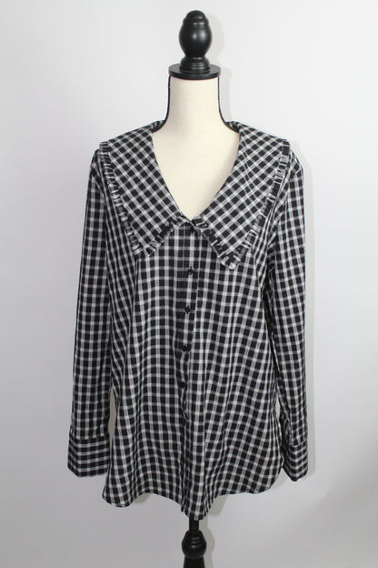 Women’s English Factory Black & White Plaid Dress – Size Medium