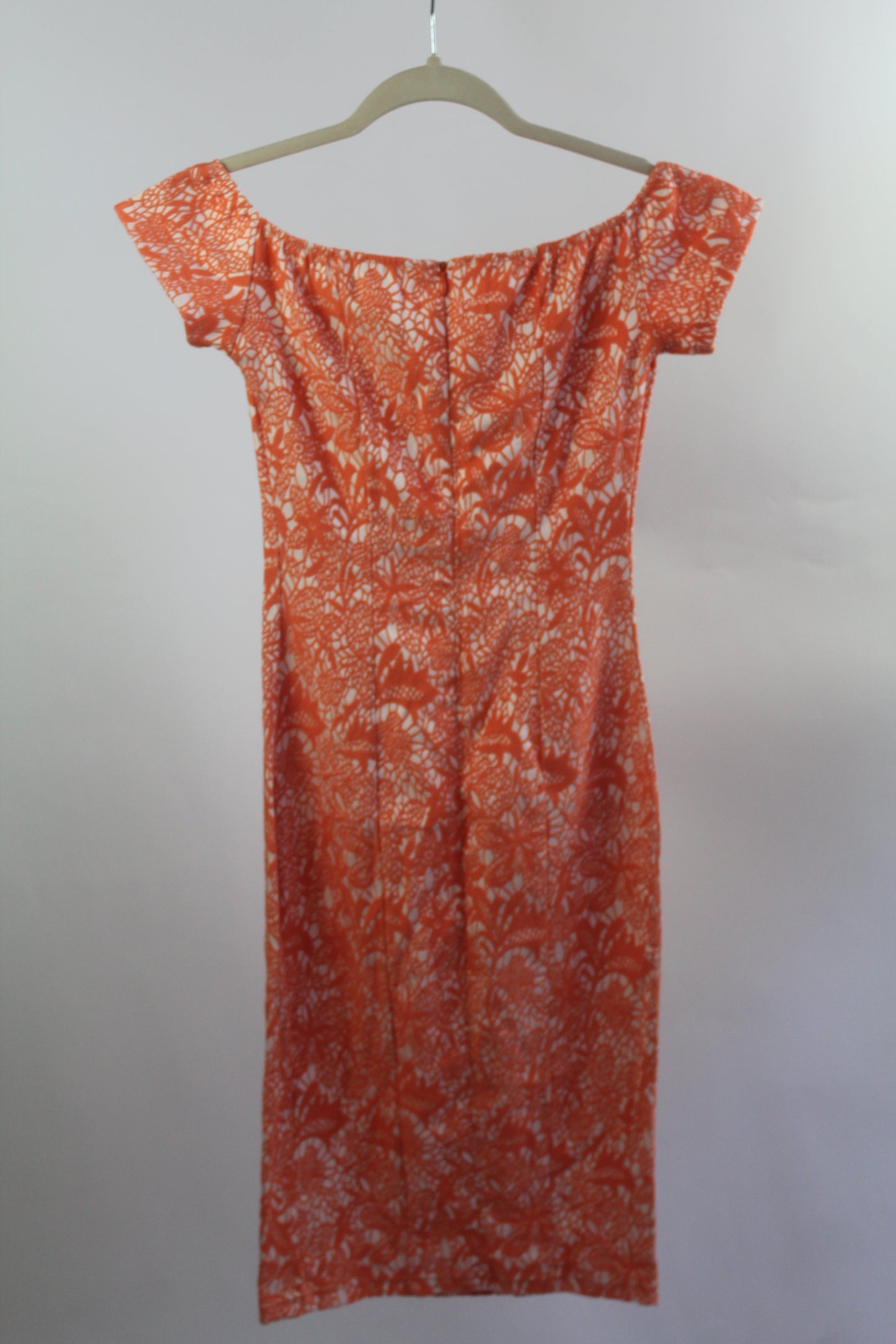 Orange Floral Missguided Women's Midi Dress Size Small